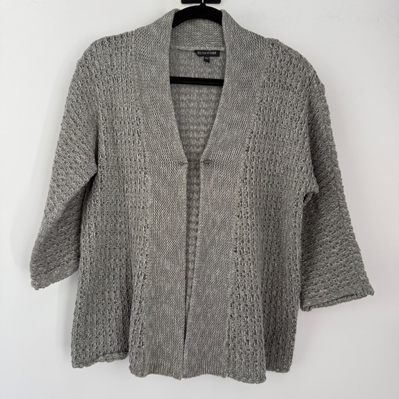 Eileen Fisher Sweaters - Eileen Fisher Grey Knit Cardigan‎ Size Medium